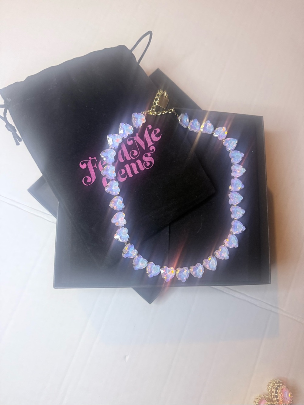 Feed me Gems Lilac Opal sweetheart Necklace - Purple